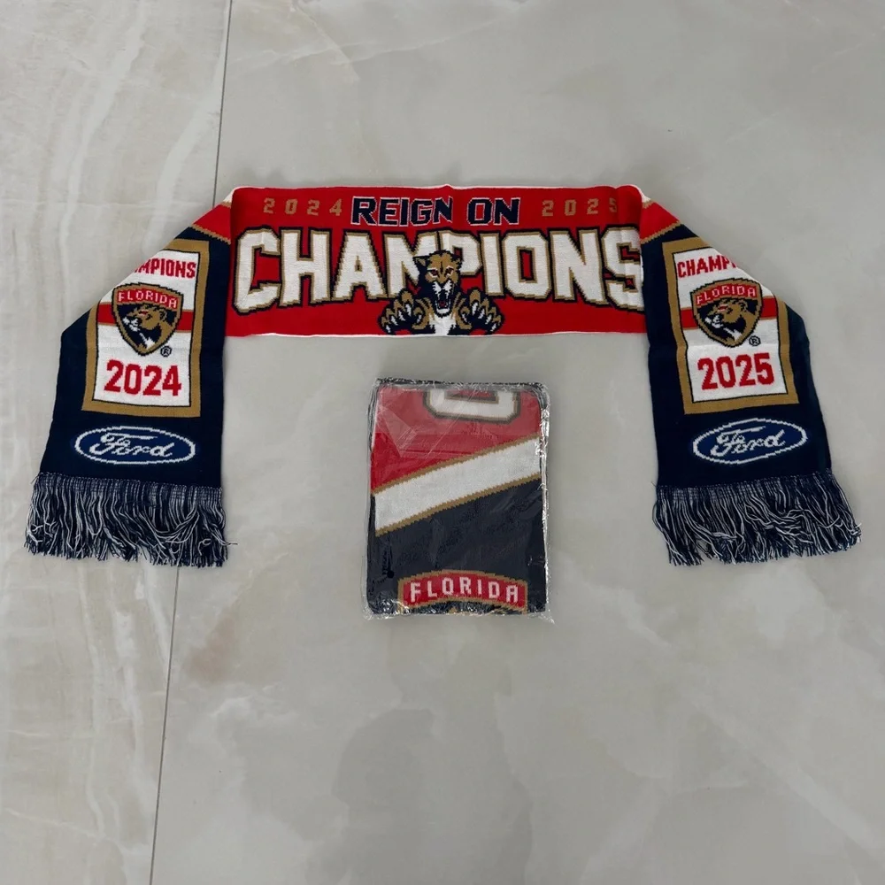 Newest in Package Florida Panthers 2024/25 Stanley Cup Champs REIGN ON NHL Scarf